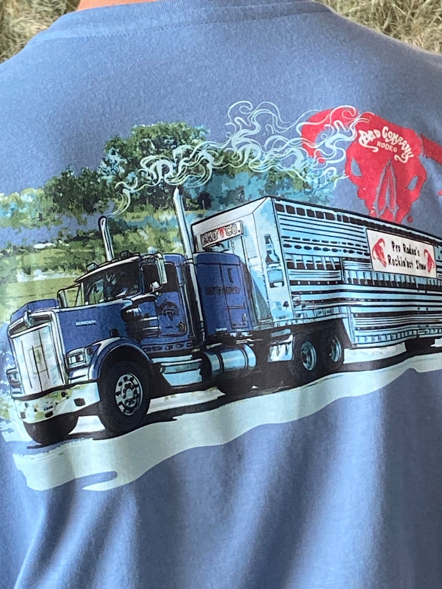 BC- dark denim tee 18 wheeler