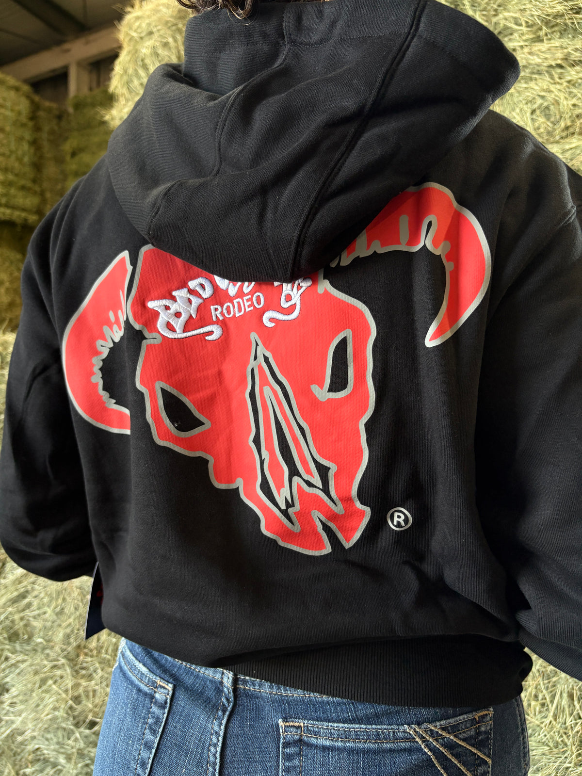 BAD COMPANY-MNS blk hoody red logo