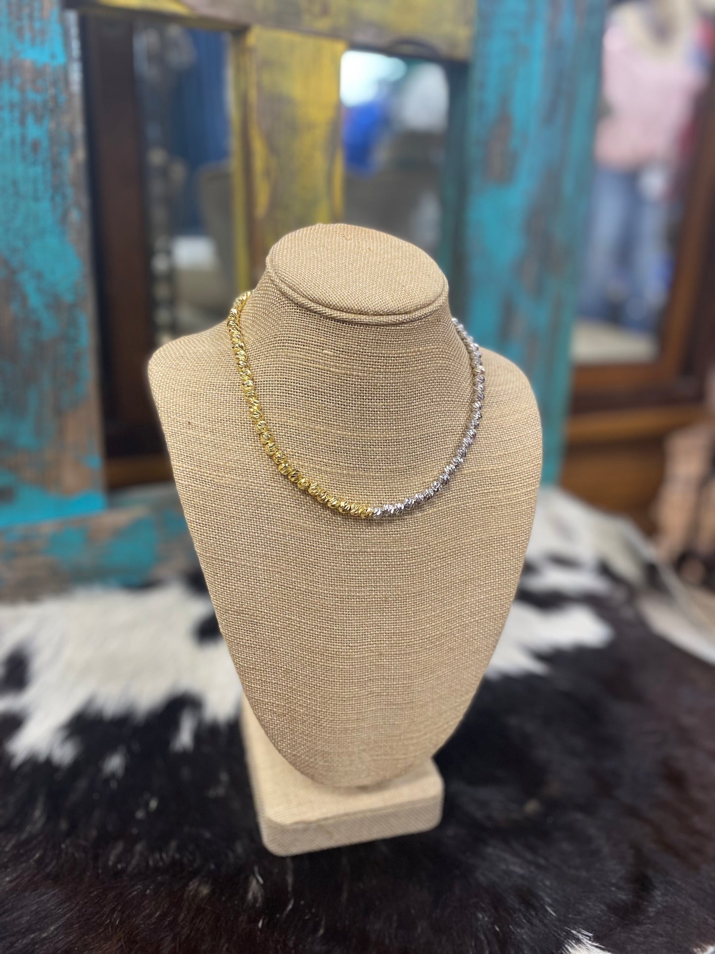 EE Silver/Gold Beam Necklace