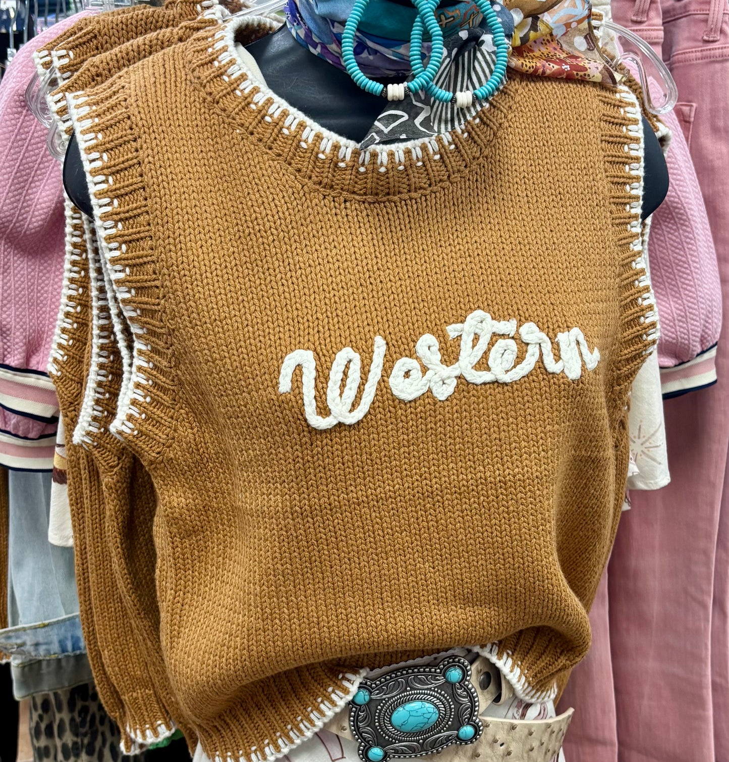 Western Sleeveless Sweater