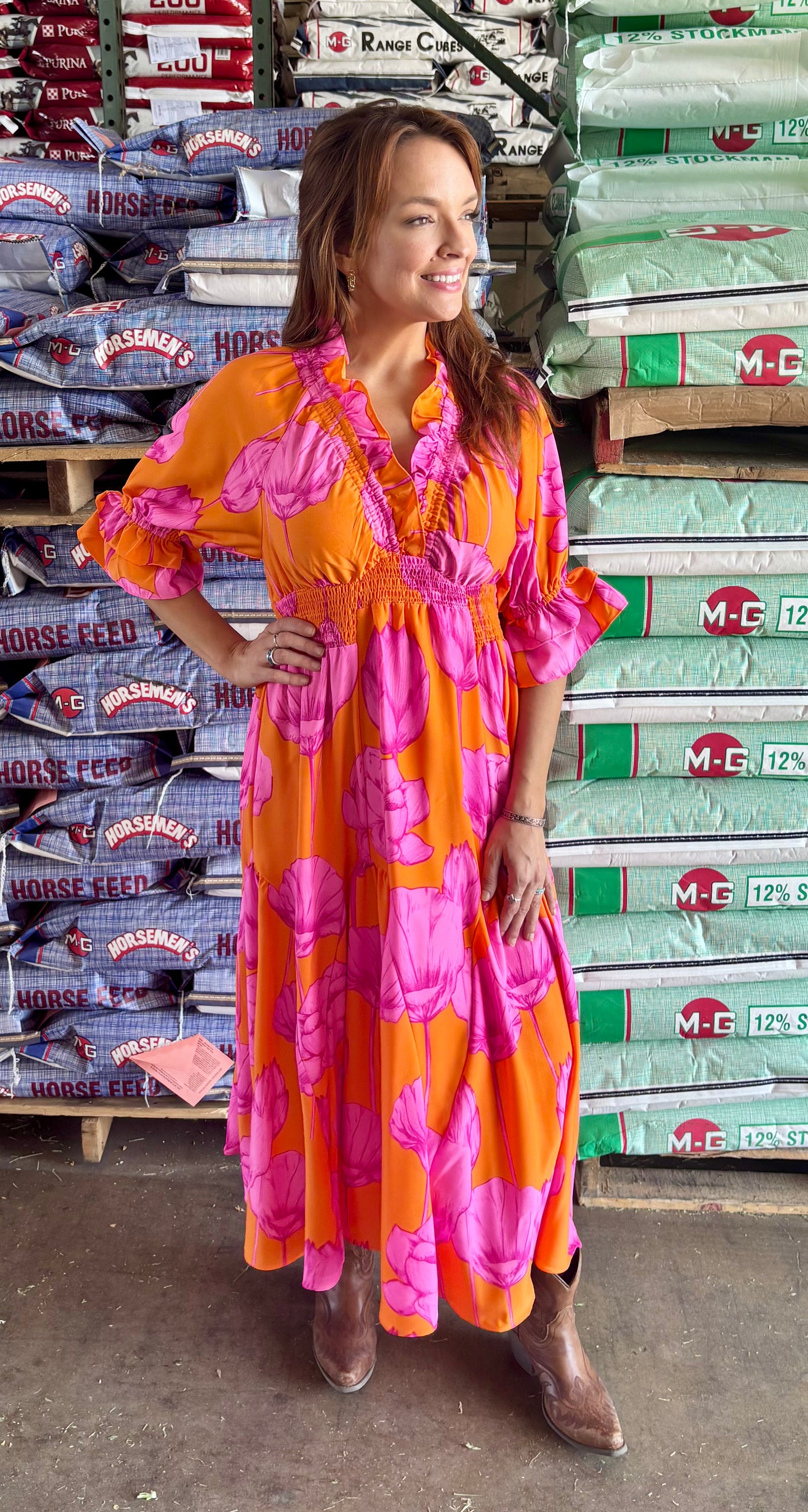 Large Blooms Dress