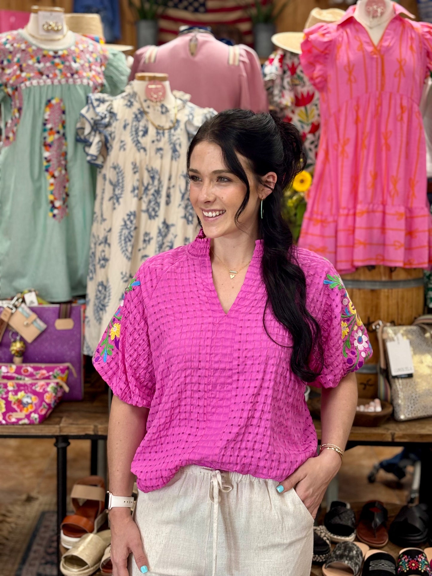 Pink Floral Blouse