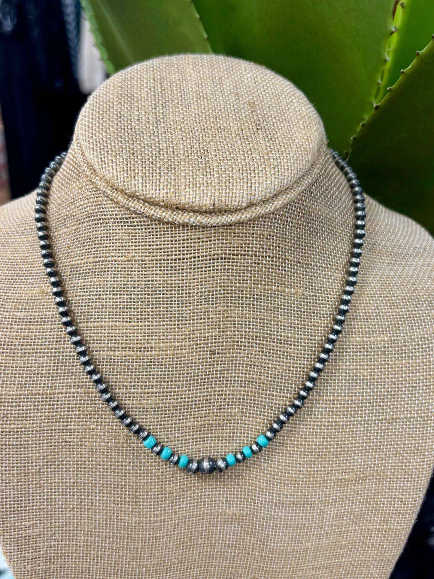 Navajo Pearls with Turquoise Necklace