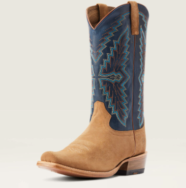 Men's Ariat Futurity Showman Western Boot-Dijon Roughout/Navy