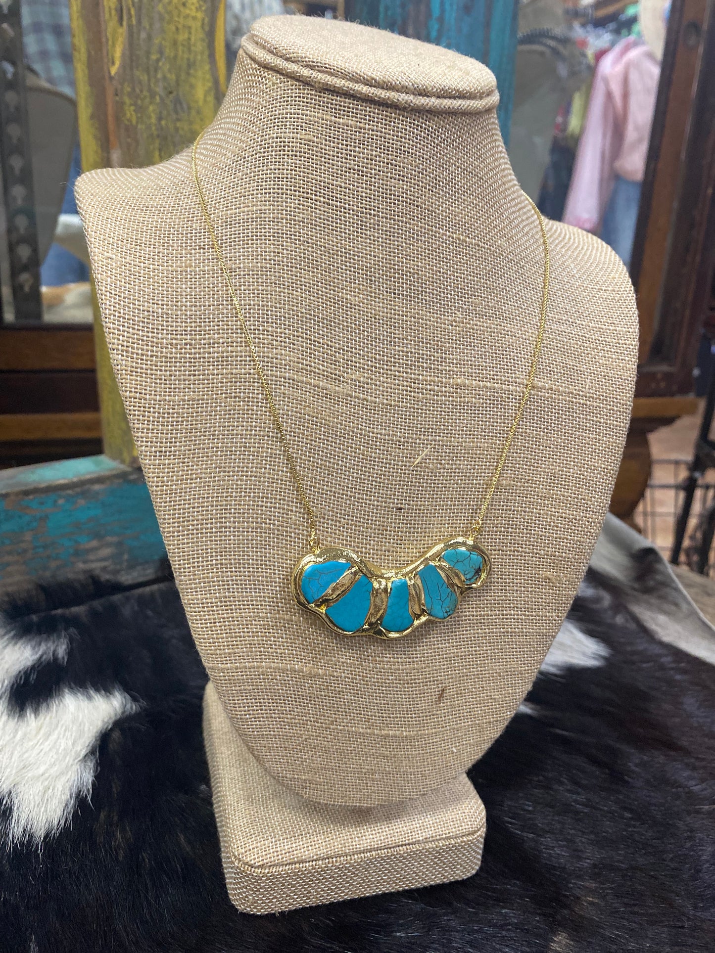 EE Gold Cluster Slip Necklace
