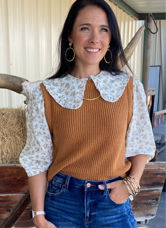 Floral blouse/sweater