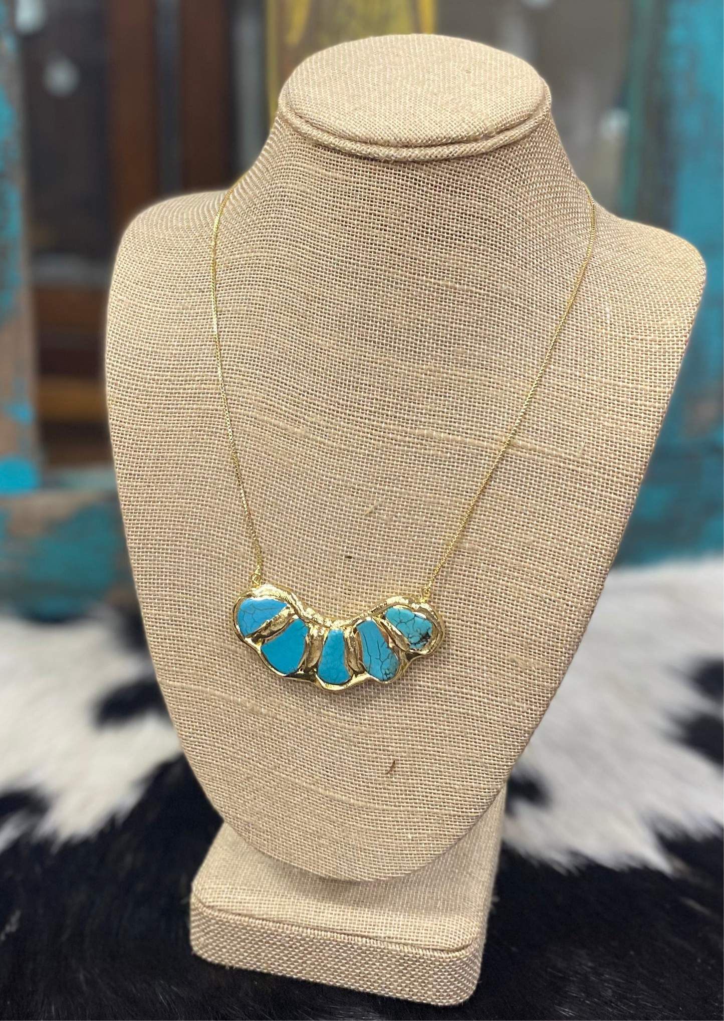 EE Gold Cluster Slip Necklace