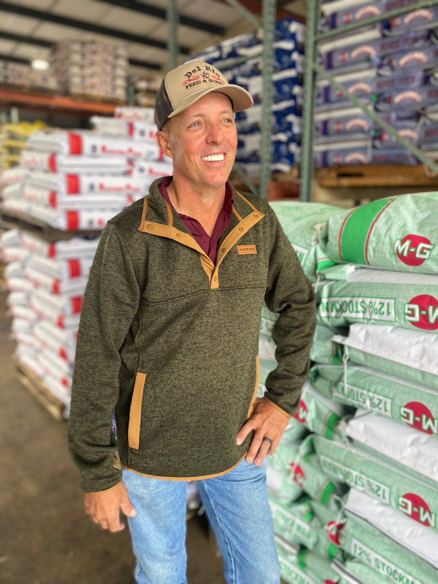 CINCH-MNS PULLOVER OLIVE