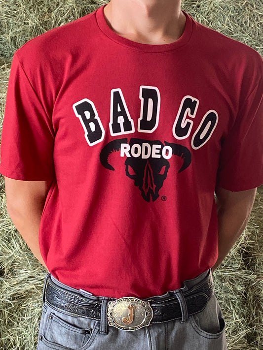 BC-red tee logo on chest
