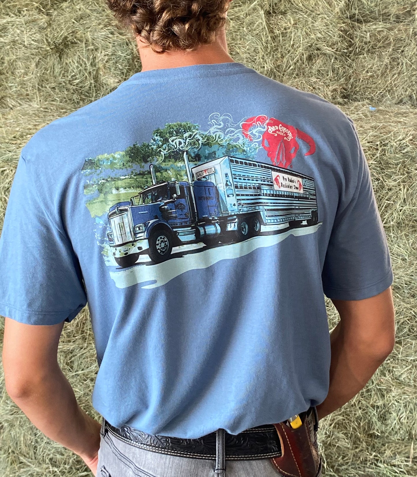 BC- dark denim tee 18 wheeler