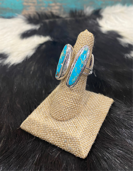 EE Linear Double Silver Ring