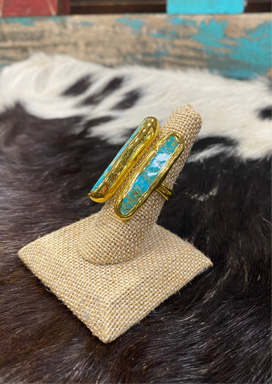 EE Linear Double Gold Ring