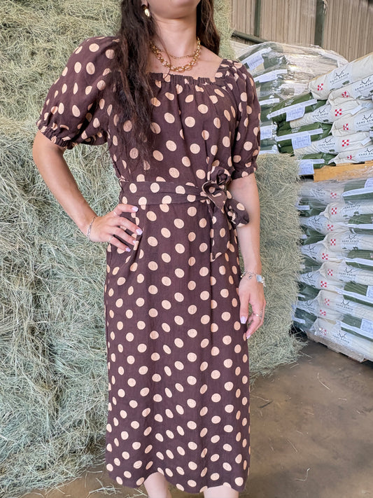 Ivy Jane -UNCLE FRANK DOT LINEN DRESS