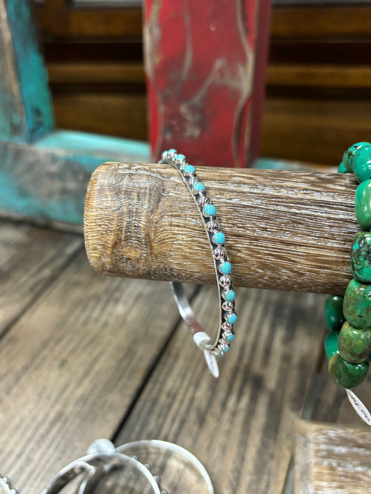 Sterling Silver and Turquoise Bangle Bracelet