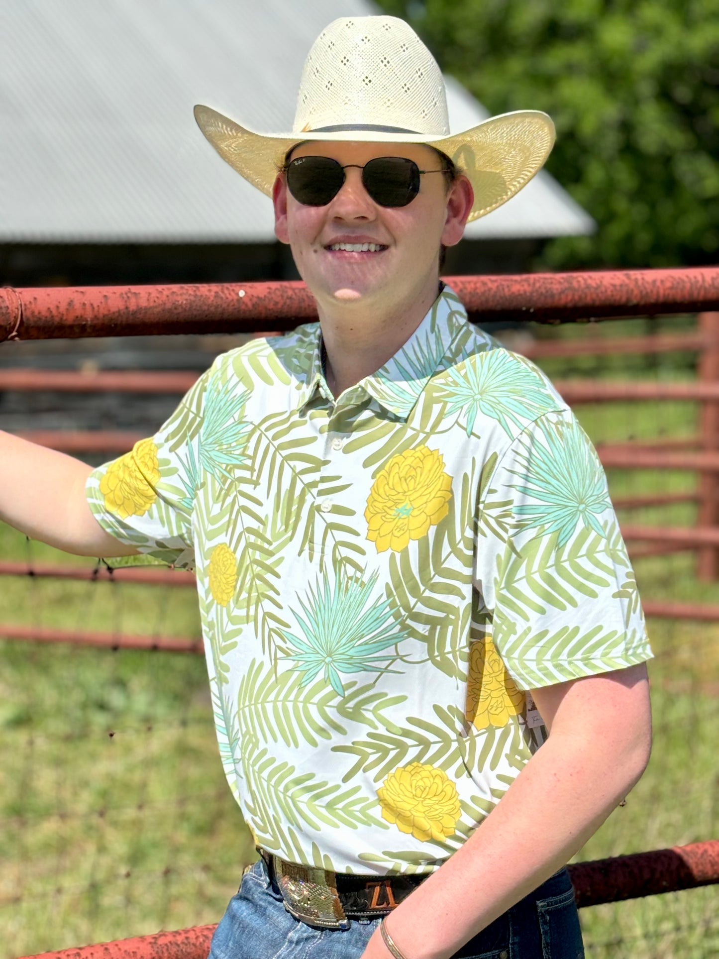 Two Dove Outfitters Yellow Rose Polo