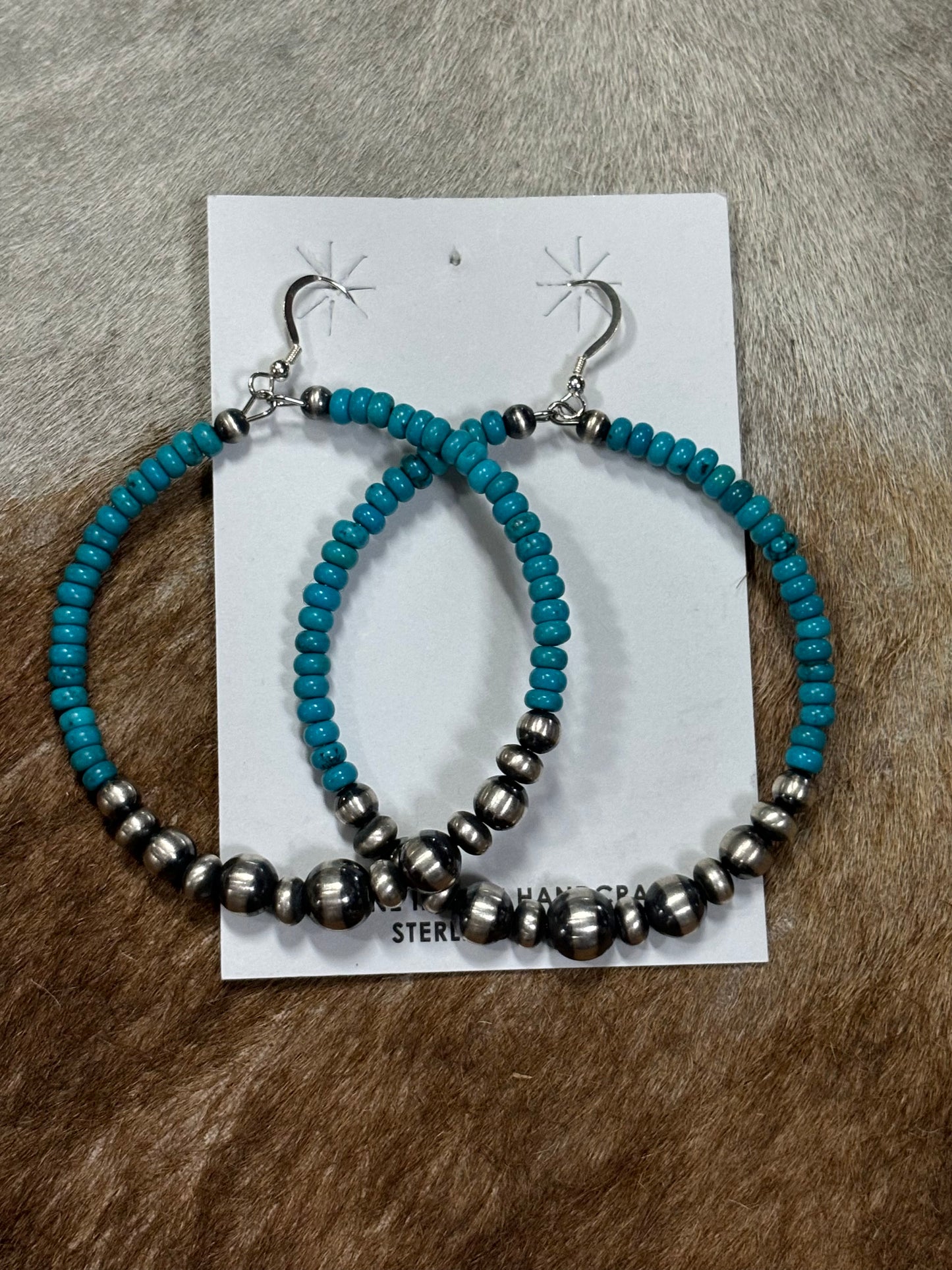 Turquoise and Navajo Pearl Earrings