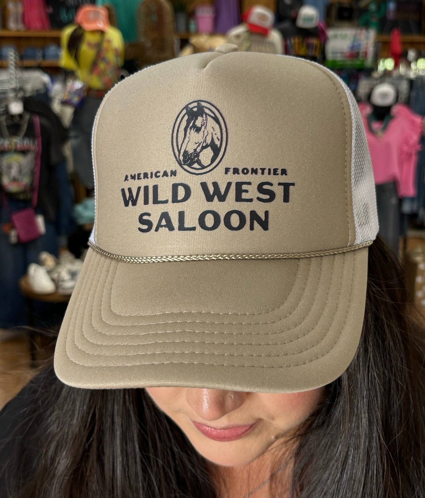 Wild West Saloon Tan Trucker Cap