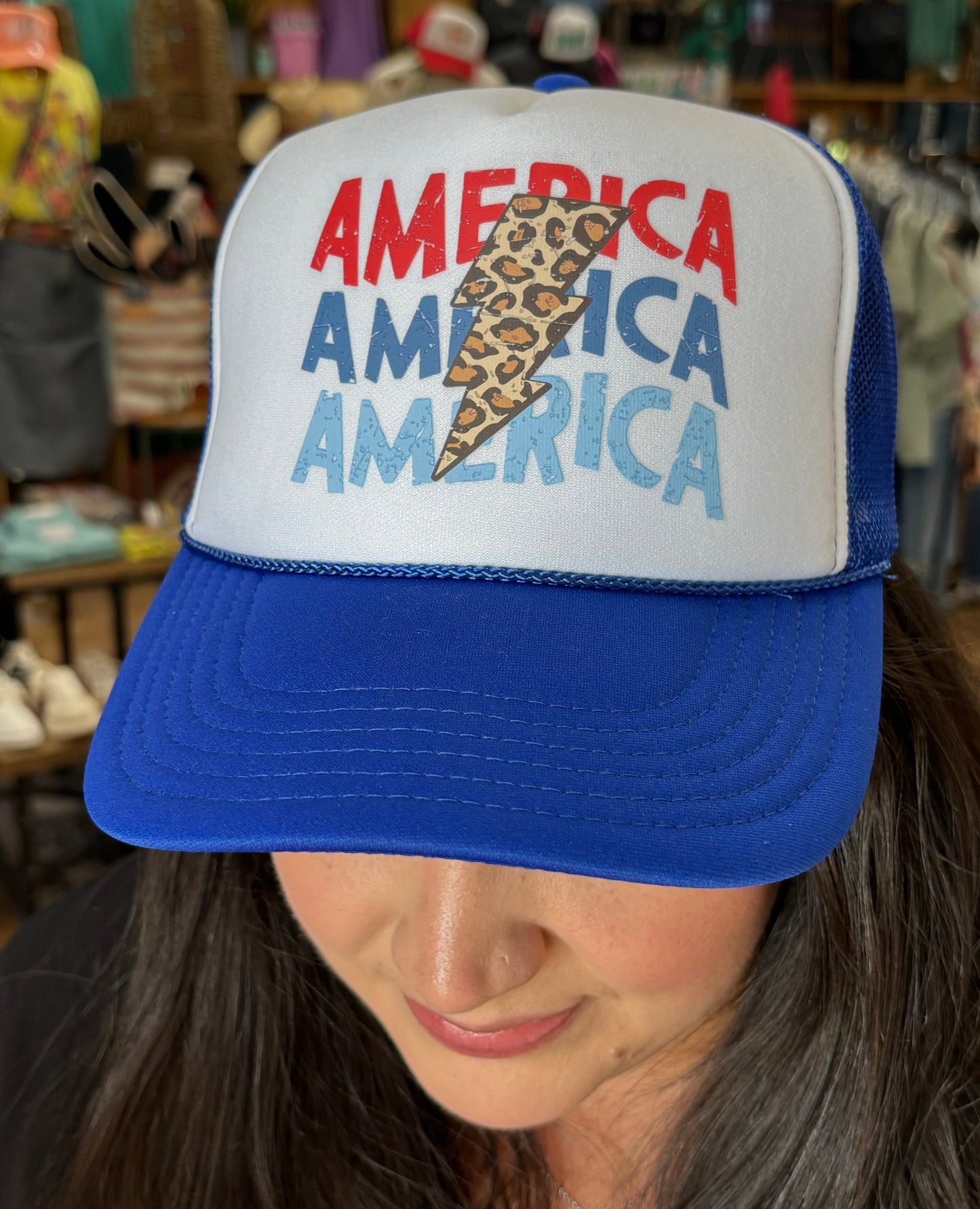 Leopard Lightning America Trucker Cap