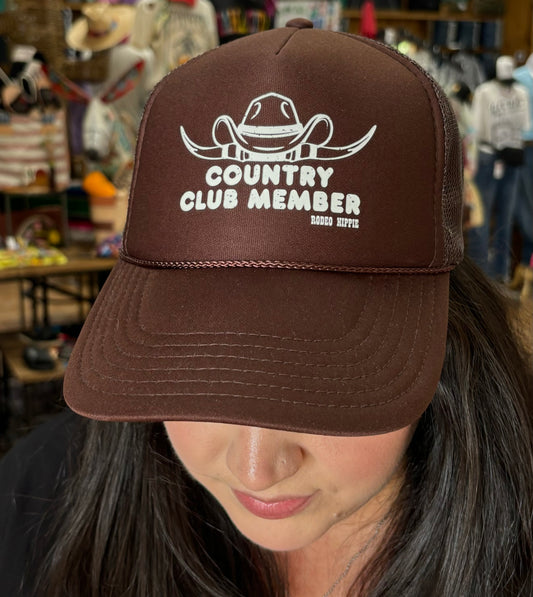 Country Club Member Brown Trucker Cap