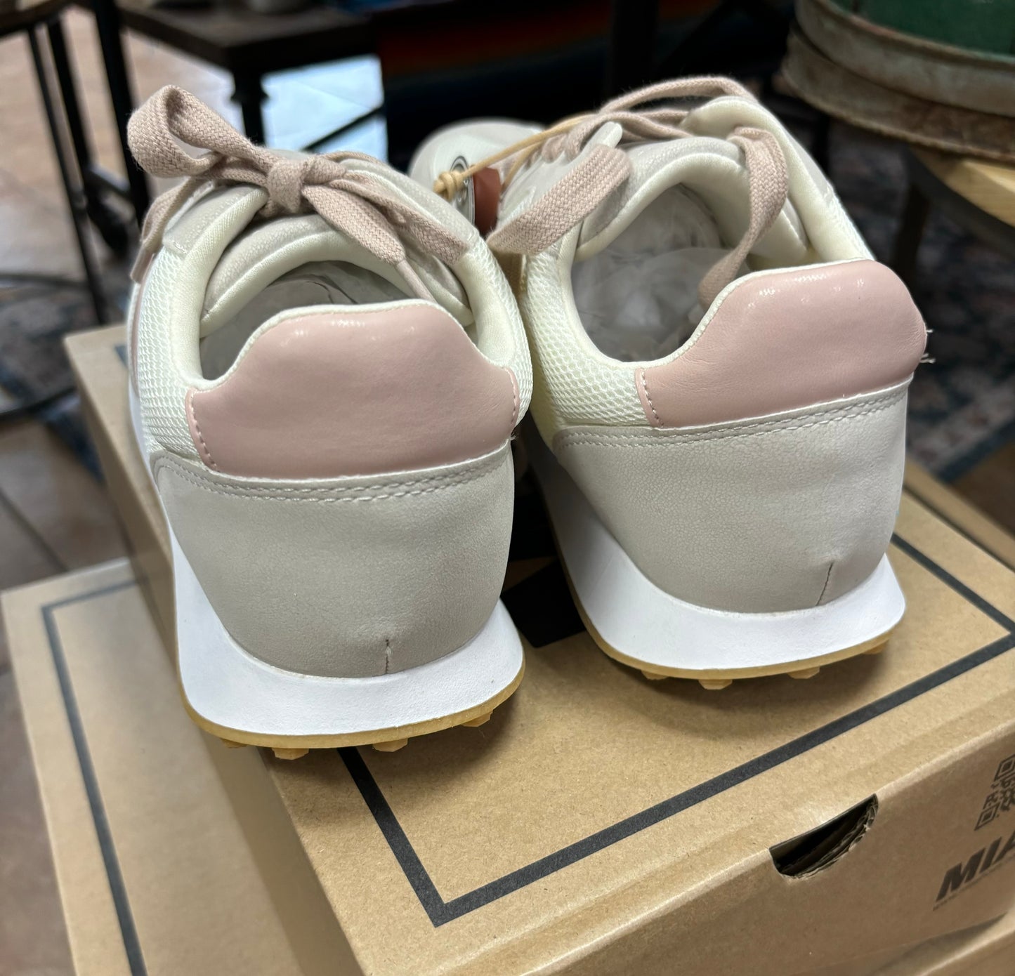 Mia Town Tennis Shoes with Blush Accent