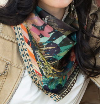 Fringe Burro Country Shorty Silk Scarf