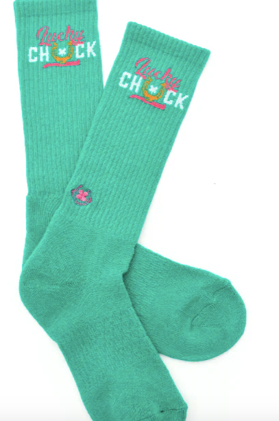 Lucky Chuck Logo Teal Socks